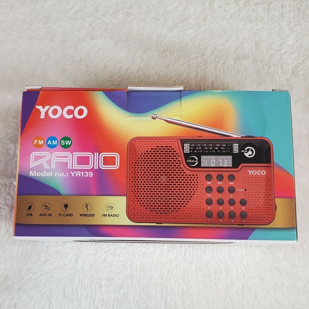 YOCO Portable FM AM SW Radio Model no: YR139 Color Red